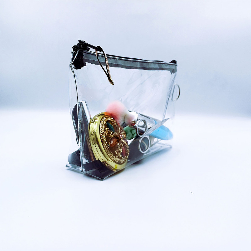 کیف لوازم آرایش زنانه مدل شفاف sayas GM12 مجموعه 2 عددی