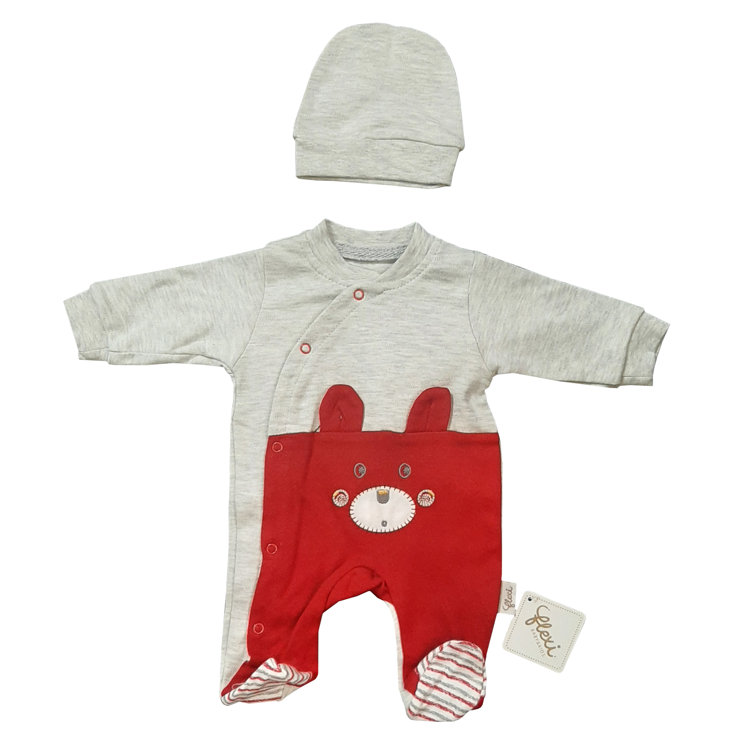 ست سرهمی و کلاه نوزادی فلکسی مدل 213409