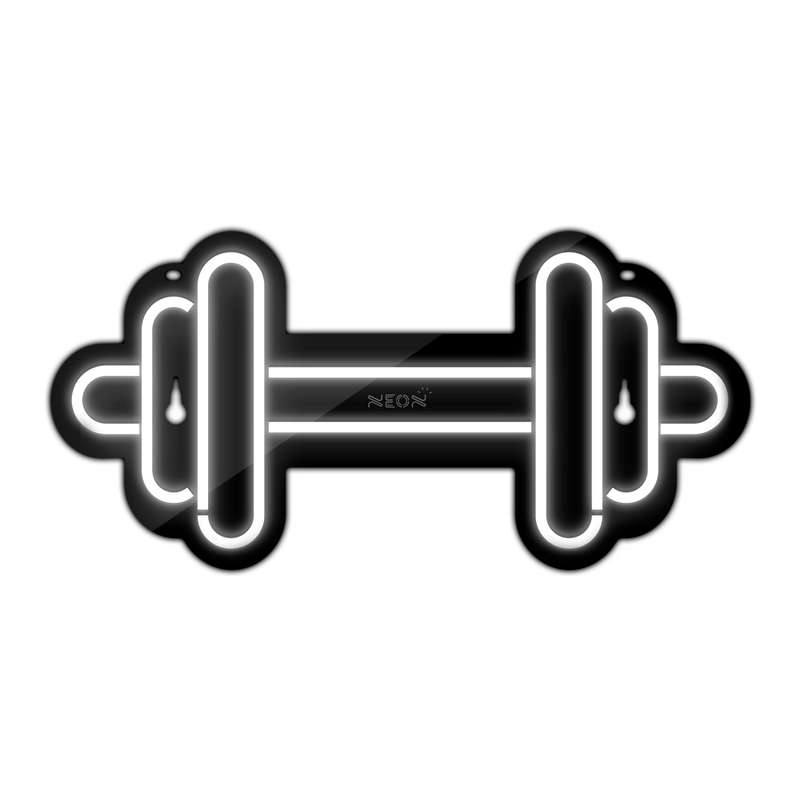 چراغ دیواری نئون دیزاین طرح Dumbbell-BL_WHT
