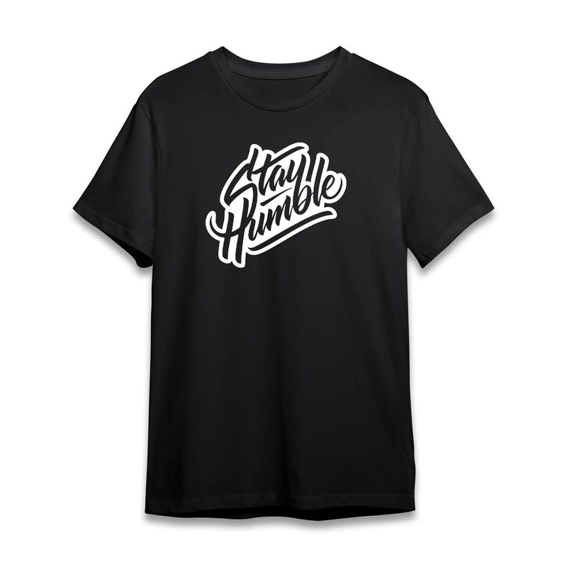 تی شرت آستین کوتاه مردانه مدل STAY HUMBLE کد P037 رنگ مشکی