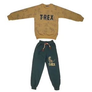 ست سویشرت و شلوار پسرانه مدل دایناسور Trex