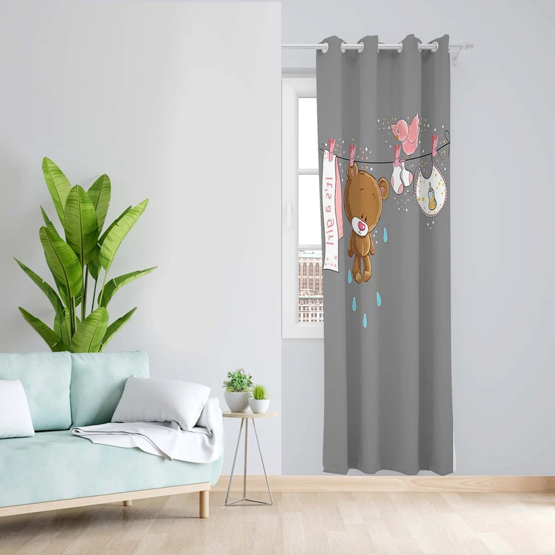 پرده طرح کودک مدل مخمل پانچی کد 5378 z سایز 140x200 سانتی متر