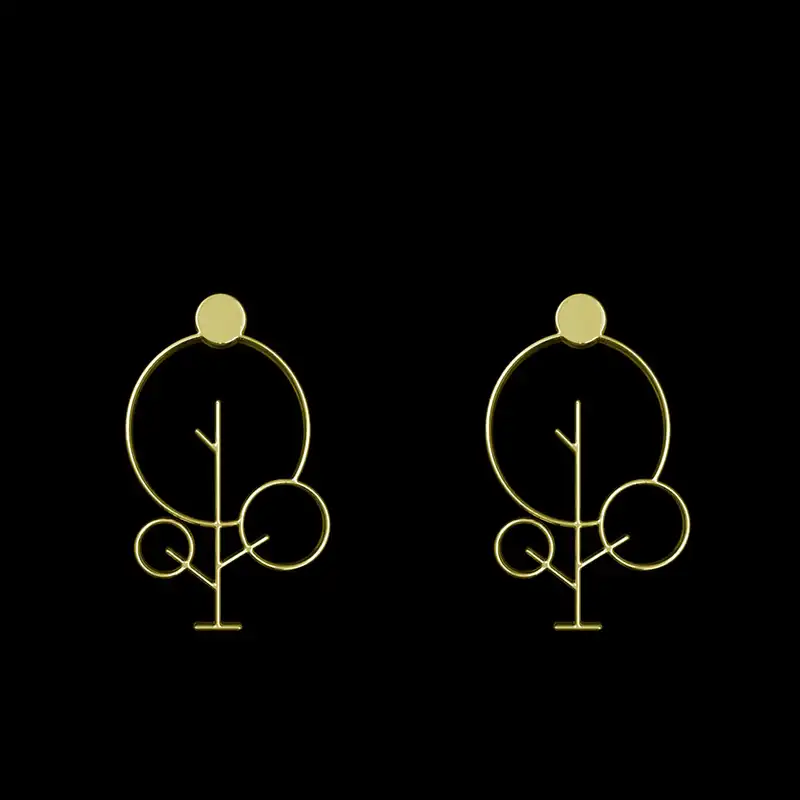 گوشواره طلا 18 عیار زنانه مدوپد مدل درخت کد GA1-15818