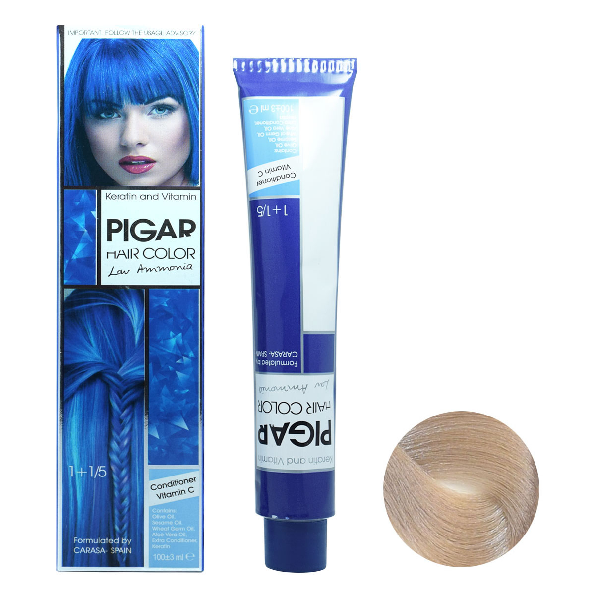 رنگ مو پیگار شماره C9 حجم 100 میلی لیتر رنگ بلوند دودی پلاتینه