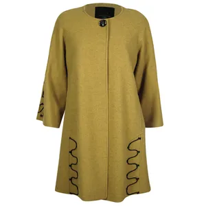 پالتو زنانه عصر جدید مدل 4002-1 رنگ خردلی