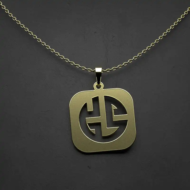 گردنبند طلا 18 عیار زنانه مدوپد مدل  طرح محمد کد O1047