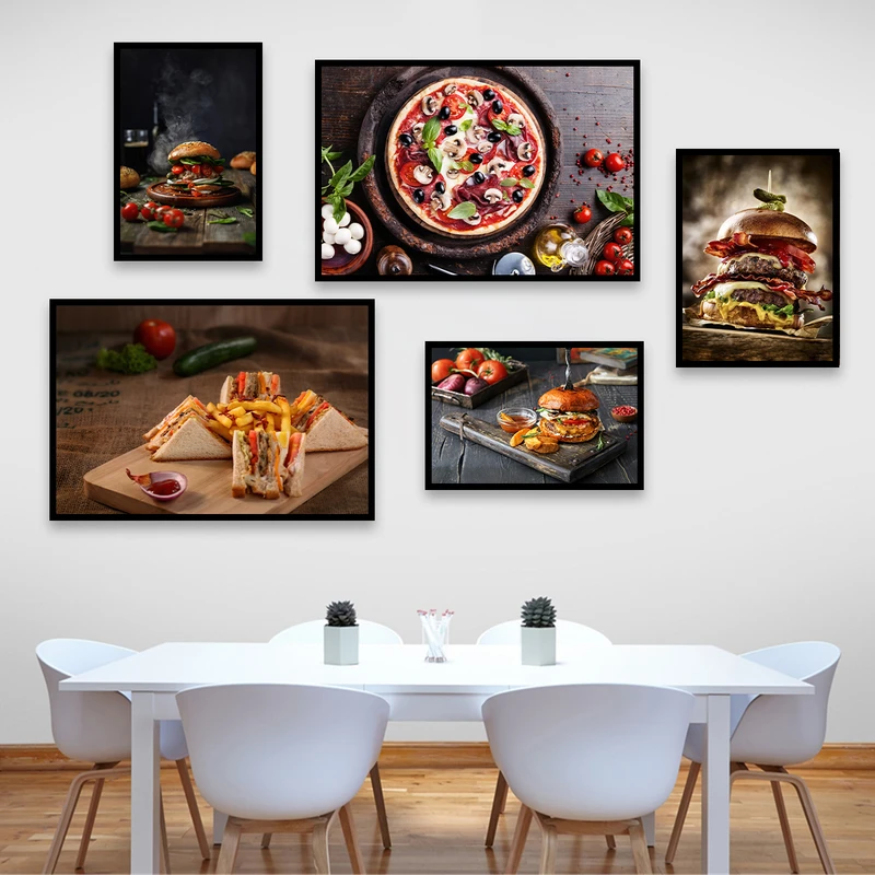 تابلو بکلیت طرح فست فود و اسنک مدل شاین اکلیلی B-675 مجموعه 5 عددی