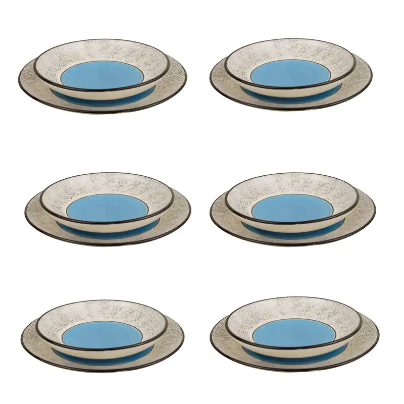 بشقاب سرامیکی مدل پلو و خورشت خوری خورشید کد kh po 12 مجموعه 12 عددی