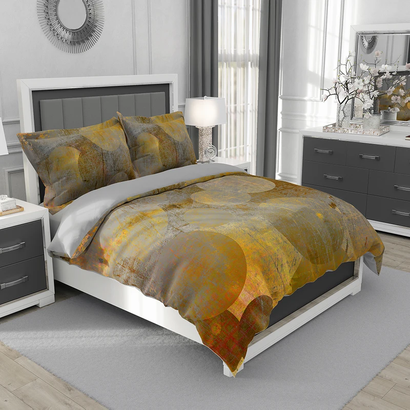 سرویس روتختی تک نفره 5 تکه نوپه هوم طرح پتینه دایره ای T6136