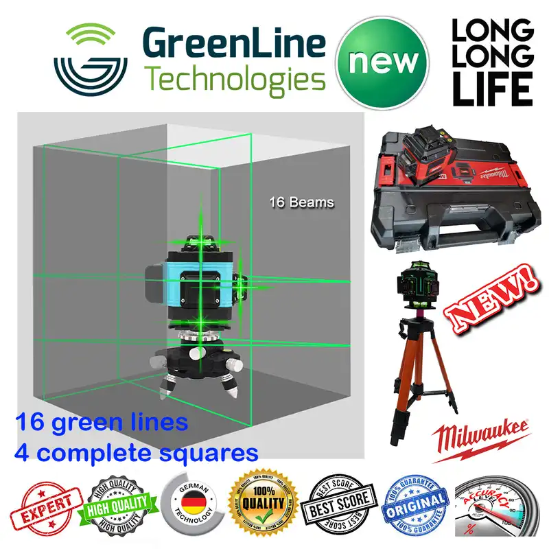 تراز لیزری میلواکی مدل 16 لاین کد DW-360-4D Hard Box