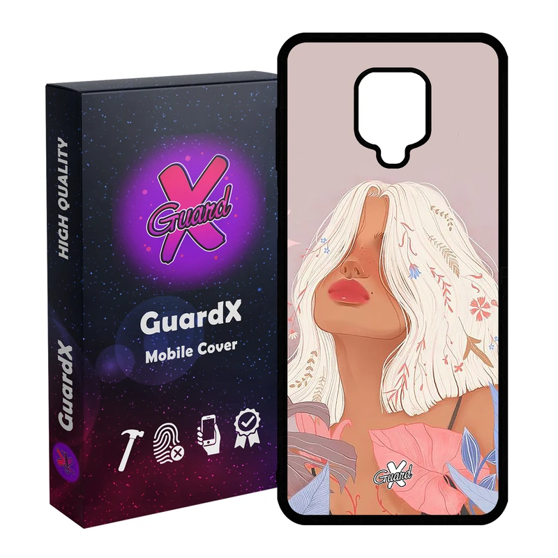 کاور گارد ایکس طرح دختر مدل Glass10343 مناسب برای گوشی موبایل شیائومی Redmi Note 9S / Note 9 Pro / Note 9 Pro Max