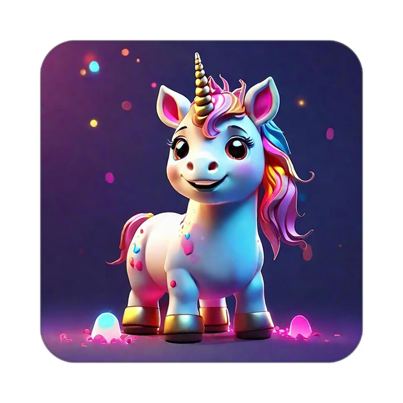 زیر لیوانی کاکتی طرح اسب تک شاخ و یونیکورن مدل mp30917