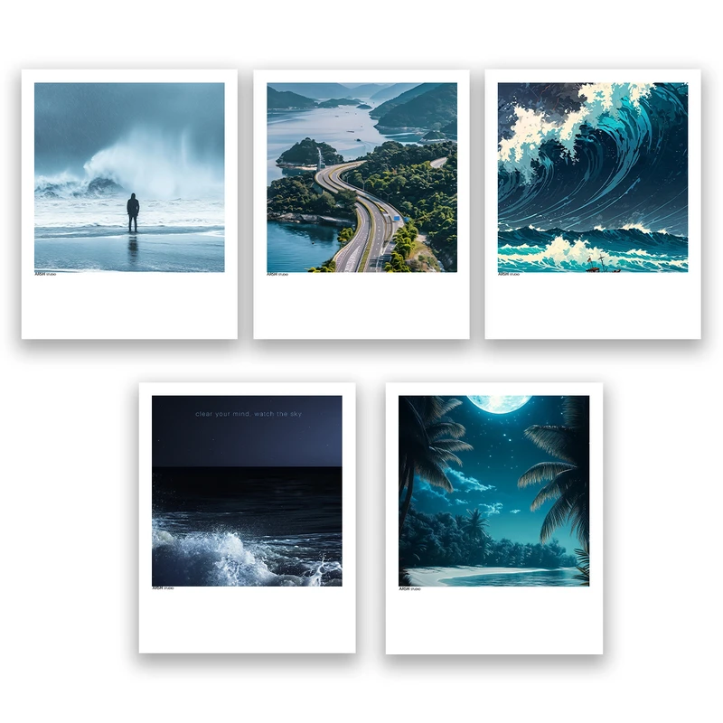 آویز تزیینی عرش مدل فانتزی دریا کد Asa1108 مجموعه پنج عددی