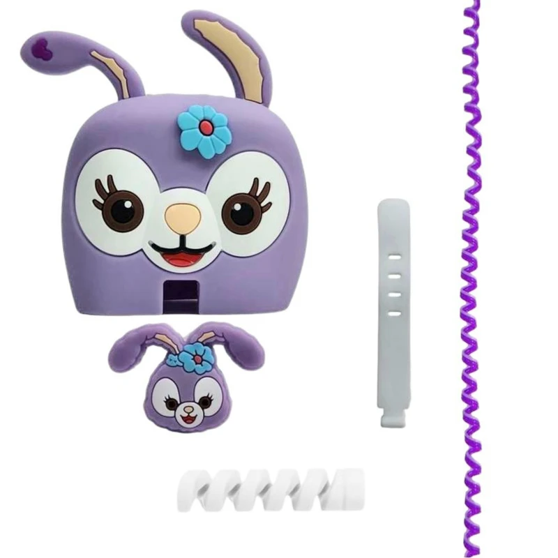 محافظ کابل شارژر دیواری طرح خرگوش مدل Rabbit150 کد67 مناسب برای شارژر دیواری ۴۵وات بسته ۵ عددی 