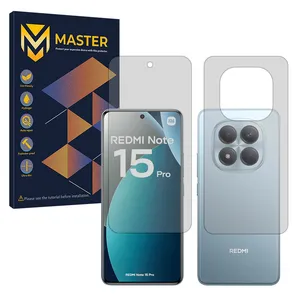 Master Resistant model matte screen protector suitable for Xiaomi Redmi Note 15 Pro 4G Mobile phone along with the back protector