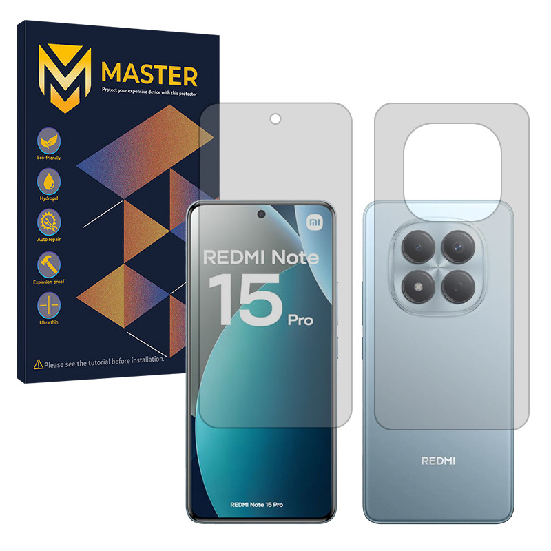 محافظ صفحه نمایش مات مستر مدل Resistant مناسب برای گوشی موبایل شیائومی Redmi Note 15 Pro 4G به همراه محافظ پشت گوشی موبایل 