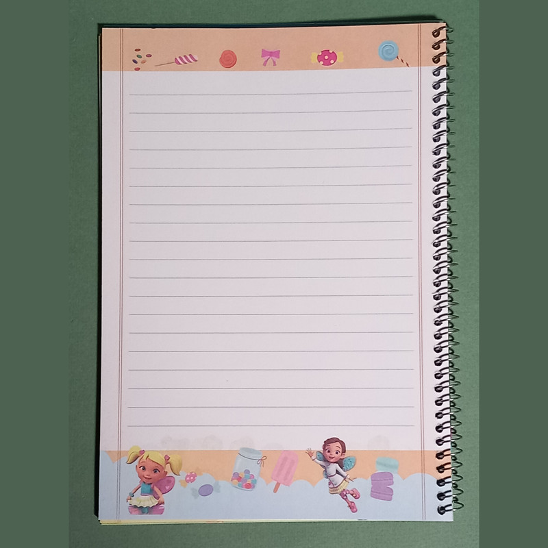 دفتر مشق 40 برگ آزاد مدل D0878 طرح حاشیه دار به همراه لوازم تحریر مجموعه 5 عددی