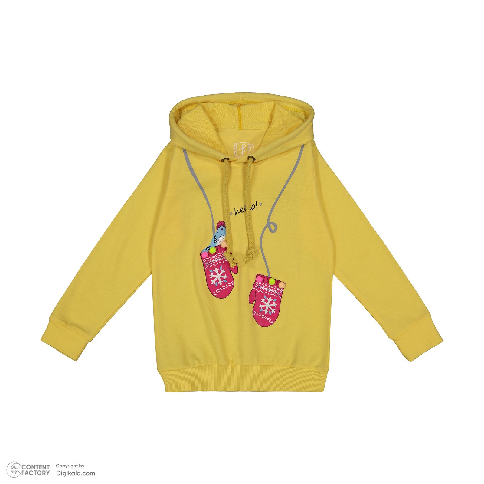هودی دخترانه سون پون مدل 1234 رنگ زرد -  - 3