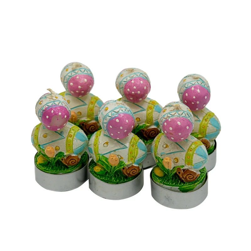 شمع دست ساز مدل تخم مرغ رنگی طرح Easter Egg مجموعه 6 عددی