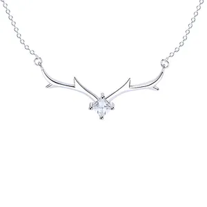 گردنبند نقره زنانه گالری شمرون مدل شاخ گوزن کد NEC740S0