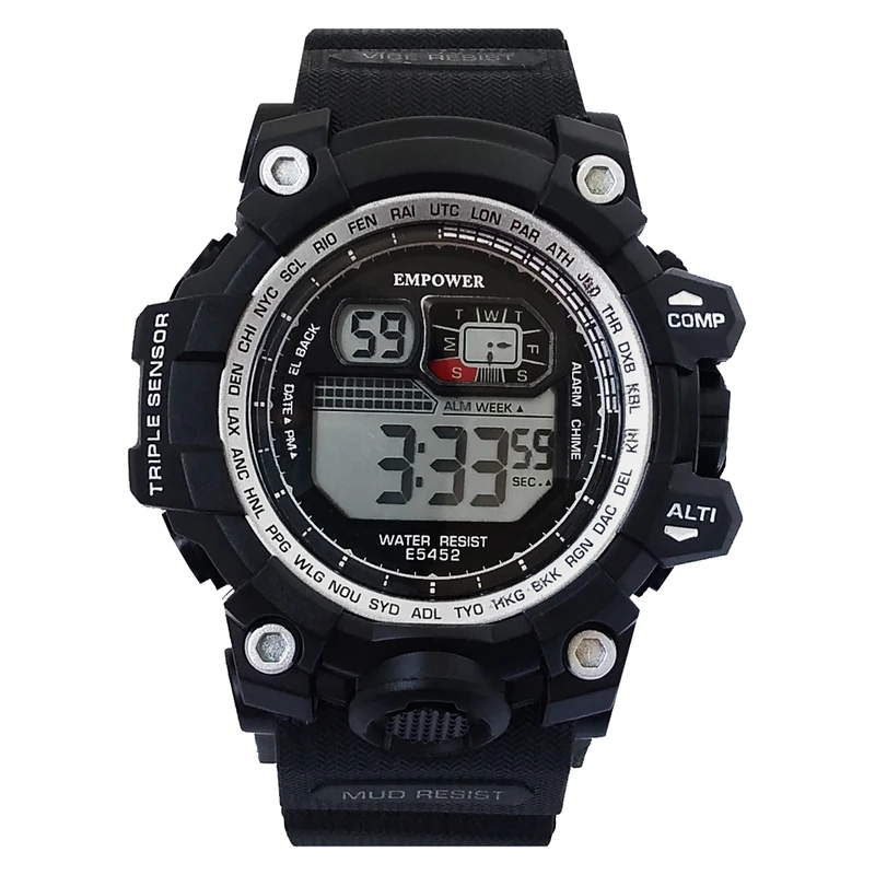 ساعت مچی دیجیتال مردانه امپاور مدل اسپرت ضدآب استخری چراغدار کد 239