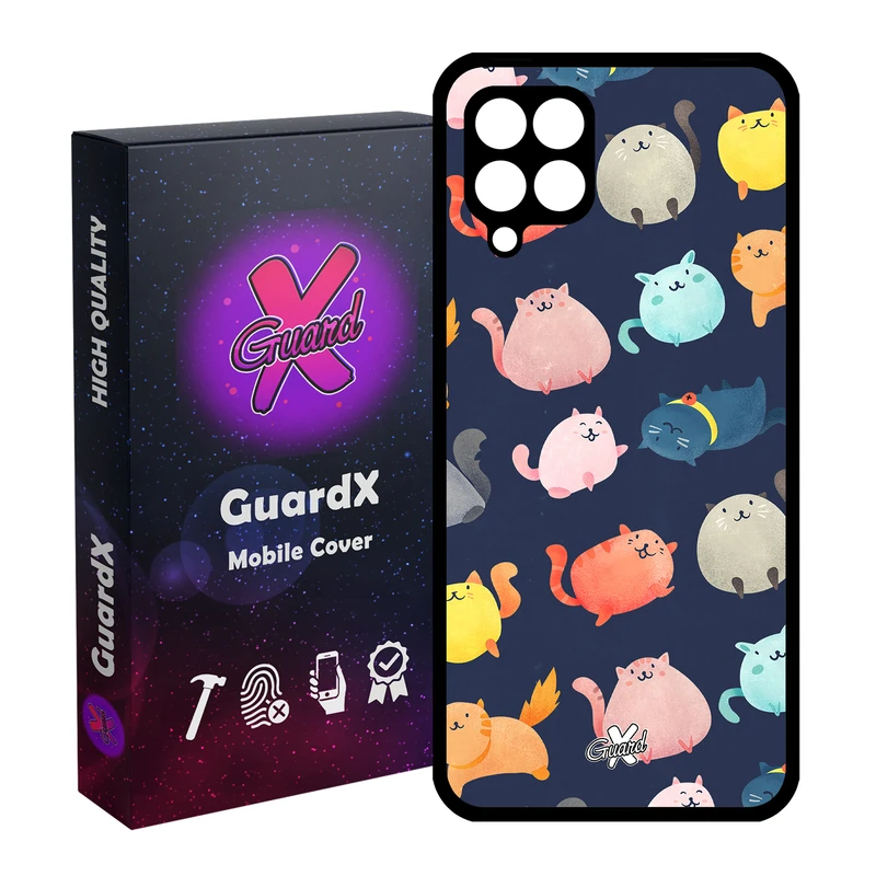 کاور گارد ایکس طرح Cats مدل Glass10173 مناسب برای گوشی موبایل سامسونگ Galaxy A12