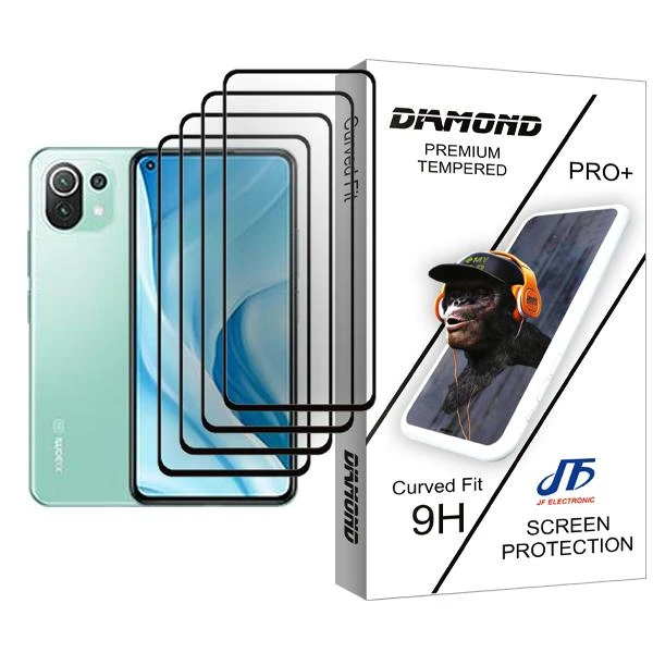 محافظ صفحه نمایش جی اف مدل Diamond Glass MIX004 مناسب برای گوشی موبایل شیائومی Mi 11 Lite 5G بسته چهار عددی