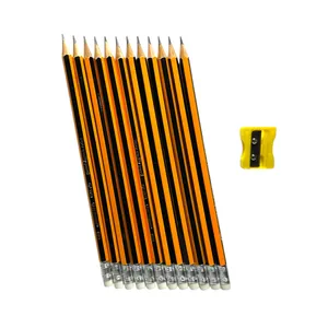 مداد مشکی با درجه سختی HB کد 012 به همراه تراش بسته 13 عددی