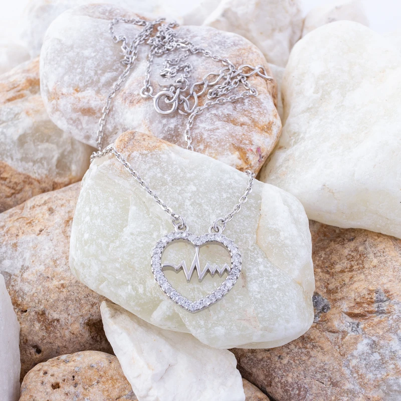 عکس شماره 4 : گردنبند نقره زنانه مدل مدل ضربان قلب avn_m106