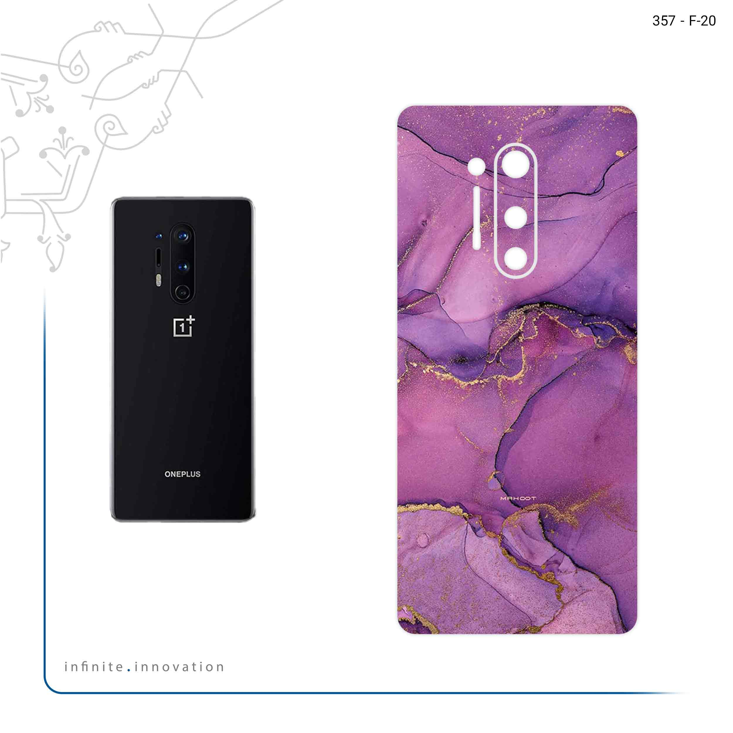 برچسب پوششی ماهوت مدل Purple Marble مناسب برای گوشی موبایل وان پلاس 8 Pro