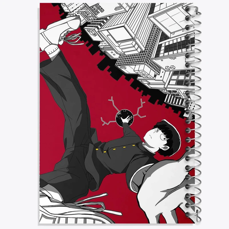 دفتر ژورنال نویسی 50 برگ خندالو مدل نقطه ای طرح شییکو انیمه موب سایکو Mob Psycho 100 کد 24499