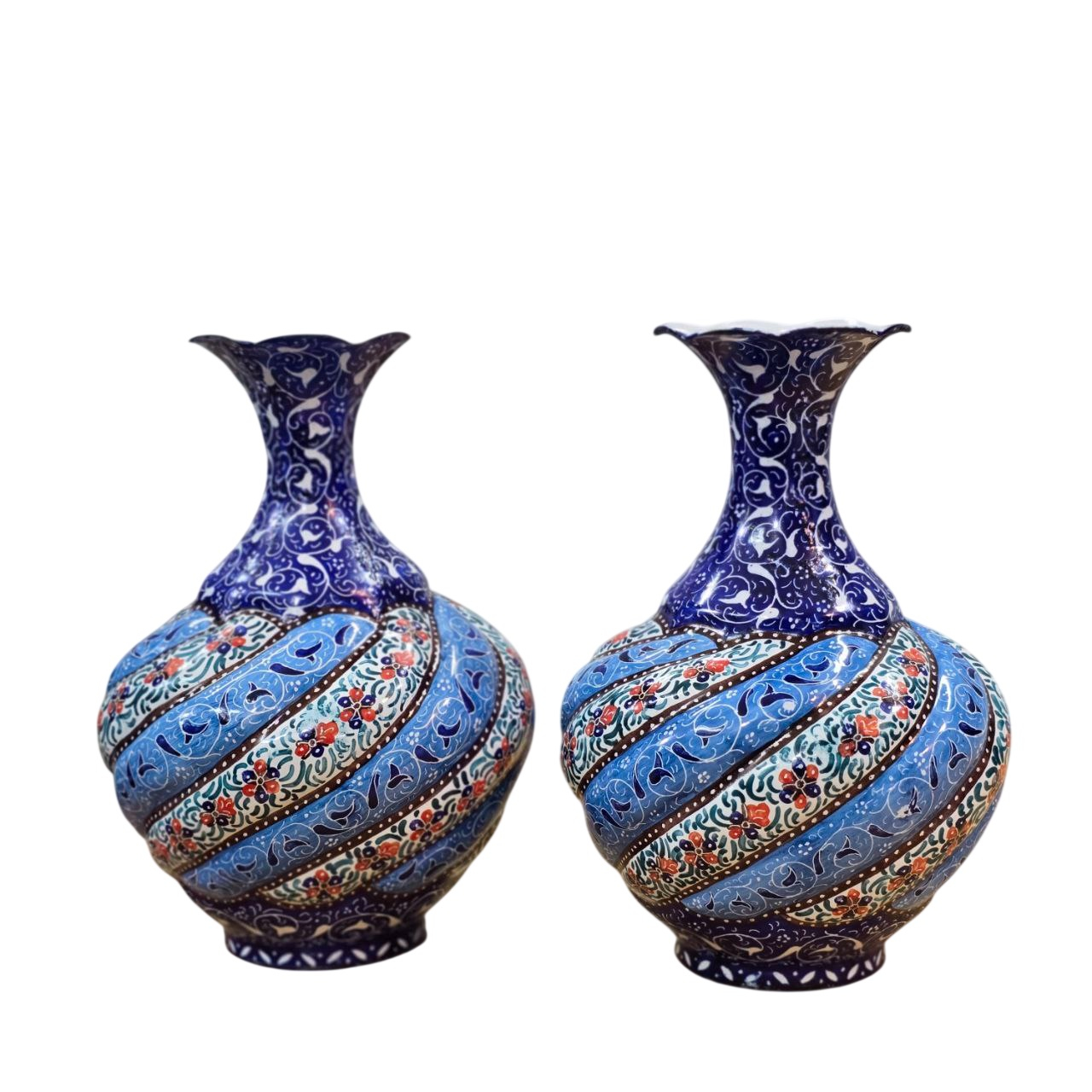 گلدان میناکاری مسی میناسرای نیکنامی کد 16 بسته دو عددی