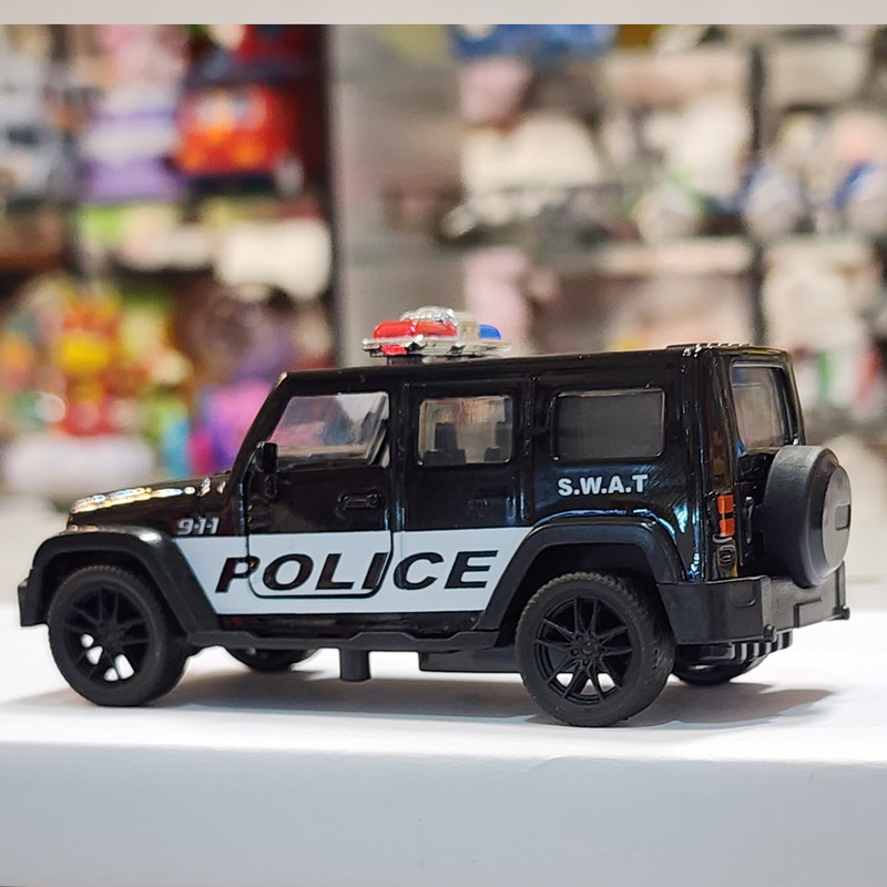 ماشین بازی ناب سل مدل فلزی عقب کش جیپ پلیس طرح درب بازشو