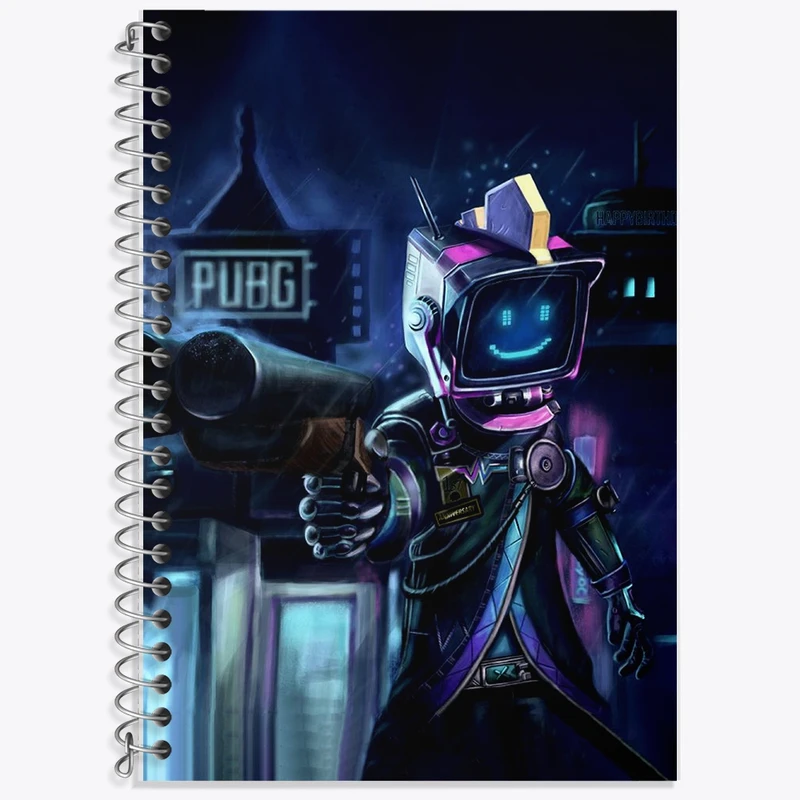 دفتر زبان 50 برگ خندالو مدل دو خط طرح پابجی (Pubg) کد F2521