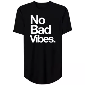 تی شرت لانگ مردانه مدل No Bad Vibes کد MH55
