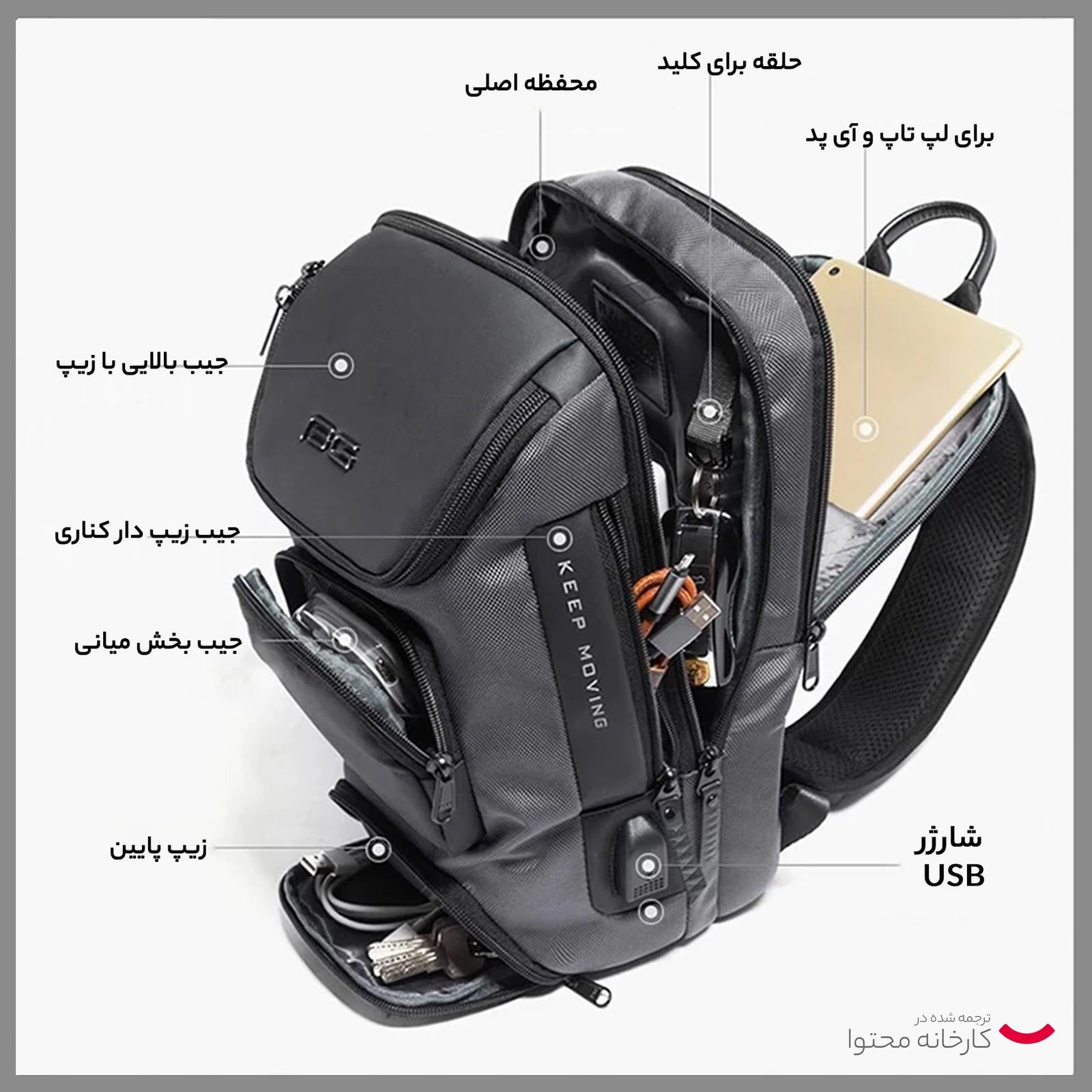 کیف کراس بادی بنج مدل 7086 -  - 12