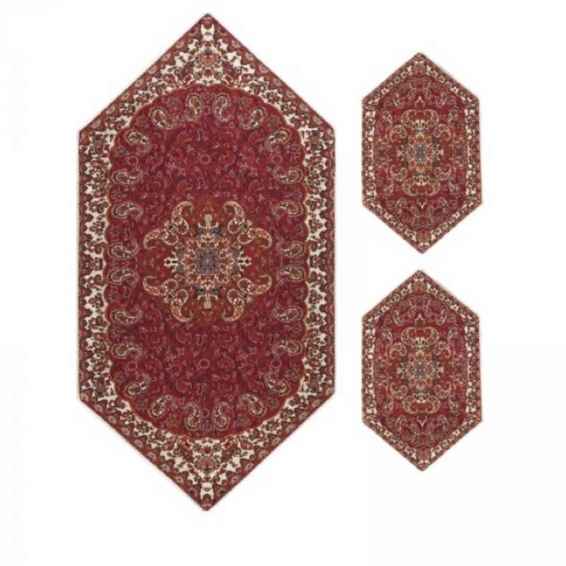 ست سه تکه رومیزی ترمه طرح نسترن