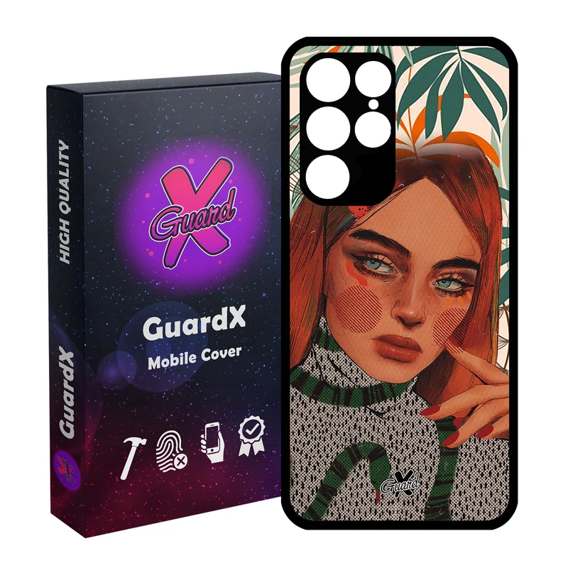 کاور گارد ایکس طرح دختر مدل Glass10331 مناسب برای گوشی موبایل سامسونگ Galaxy S22 Ultra