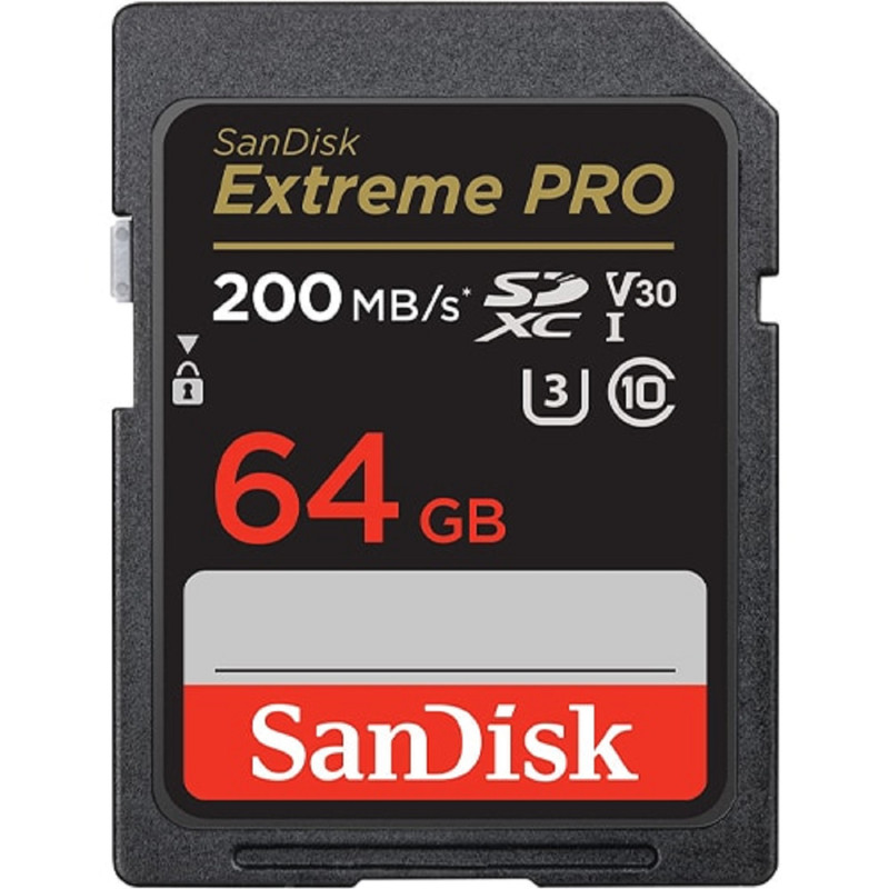 کارت حافظه SDXC سن دیسک مدل Extreme Pro V30 کلاس 10 استاندارد UHS-I U3 سرعت 200mbps ظرفیت 64 گیگابایت