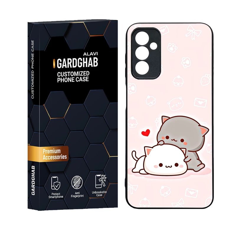 کاور گارد قاب علوی مدل دورژله ای پشت گلس عاشقانه مناسب برای گوشی موبایل سامسونگ Galaxy M13 4G