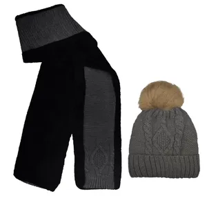 ست کلاه و شال گردن بافتنی بچگانه مدل P-74026