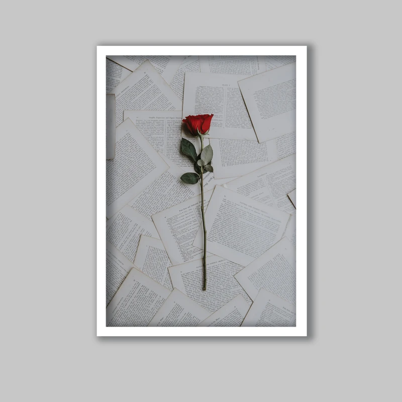 تابلو لیلیان طرح گل رز کد LA-G10235 فریم سفید