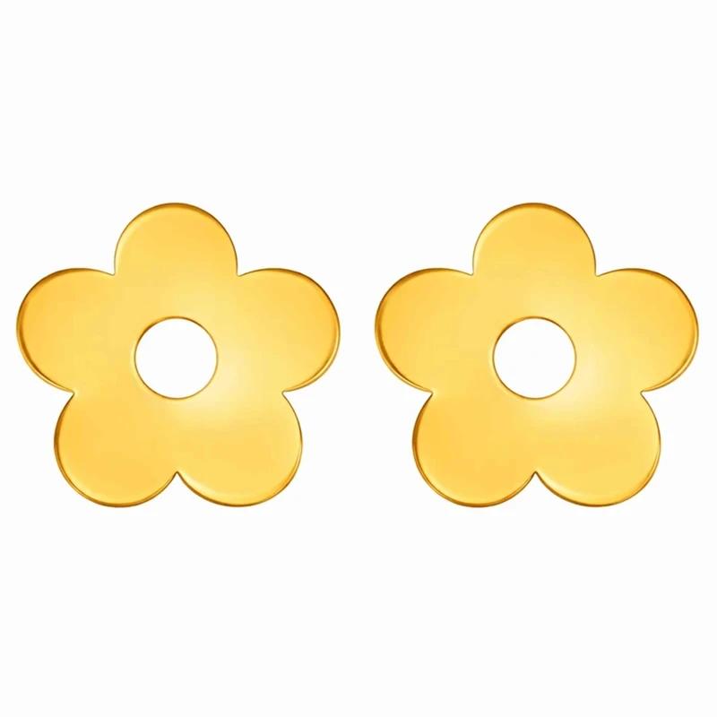 گوشواره میخی طلا 18 عیار دخترانه نیکان گلد مدل گل