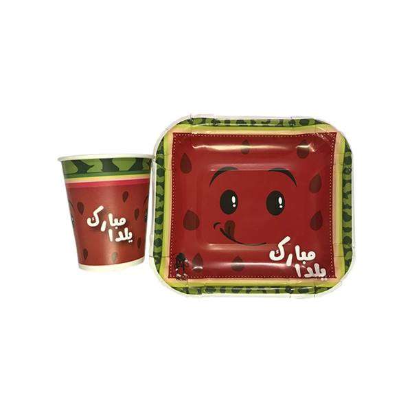 پیش دستی و لیوان یکبار مصرف مدل پک یلدایی