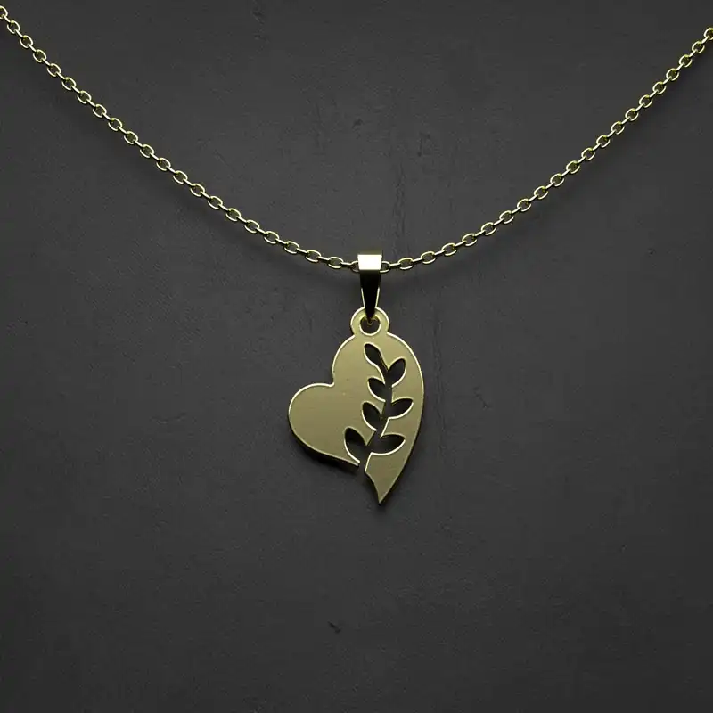 گردنبند طلا 18 عیار زنانه مدوپد مدل  طرح قلب کد II1224