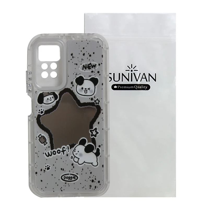 کاور سانیوان مدل آینه ای طرح فانتزی سگ TEDDY مناسب برای شیائومی Redmi Note 12 Pro 4G / Note 11 Pro 4G
