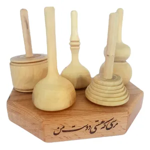فرفره چوبی مدل نفیس به همراه استند کد WST61 مجموعه 6 عددی