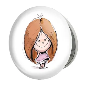 آینه جیبی خندالو طرح دختر مدل تاشو کد 5929 