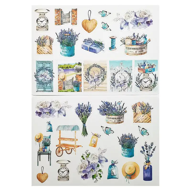 برچسب مدل گل Lavender کد 3 مجموعه 2 عددی