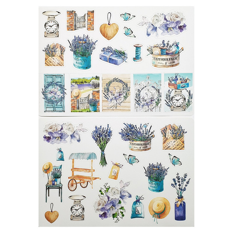 برچسب مدل گل Lavender کد 3 مجموعه 2 عددی